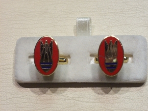 33rd Royal Engineers Bomb Disposal enamelled cufflinks - Click Image to Close